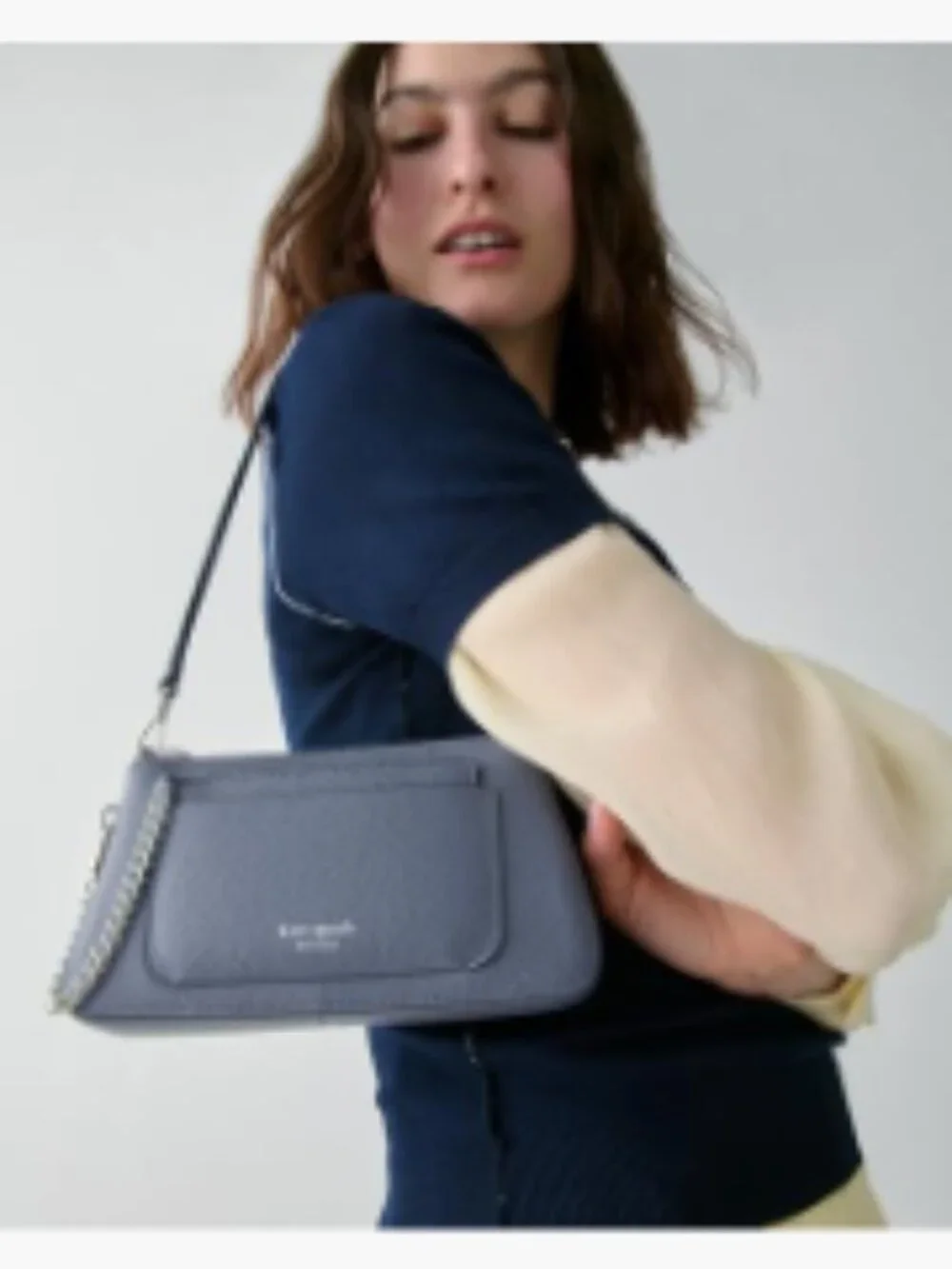 Pebbled Leather Wristlet with Detachable Wallet, Two Bags in One